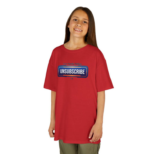 Color: Red | Unsubscribe From Family Politics Kids Tee