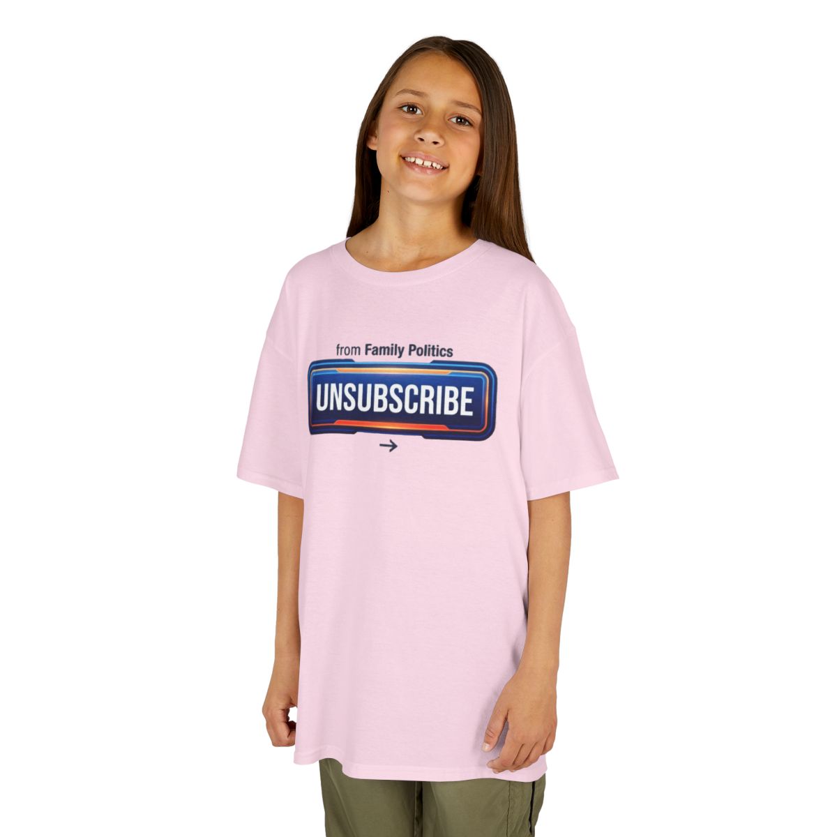 Color: Light Pink | Unsubscribe From Family Politics Kids Tee