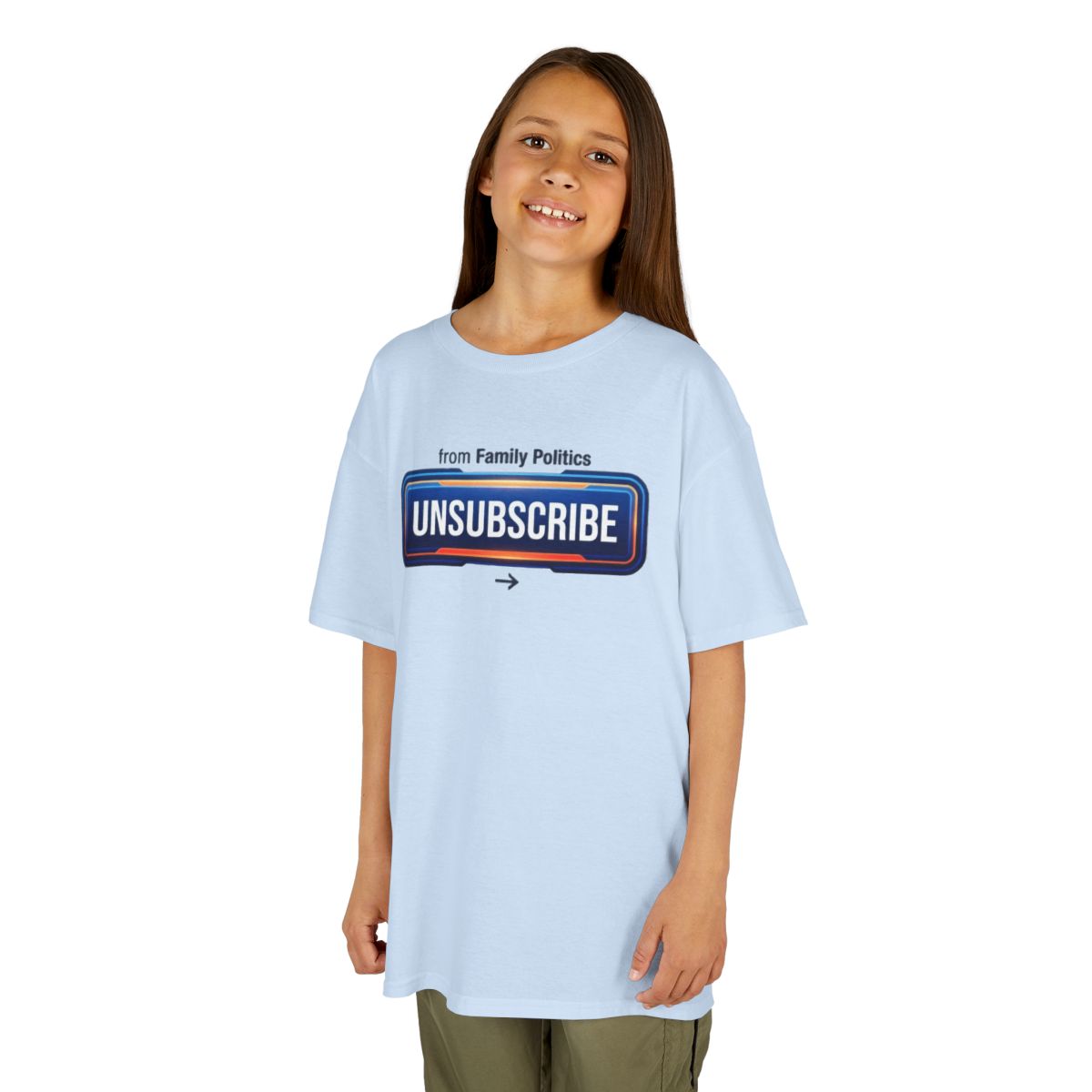 Color: Light Blue | Unsubscribe From Family Politics Kids Tee