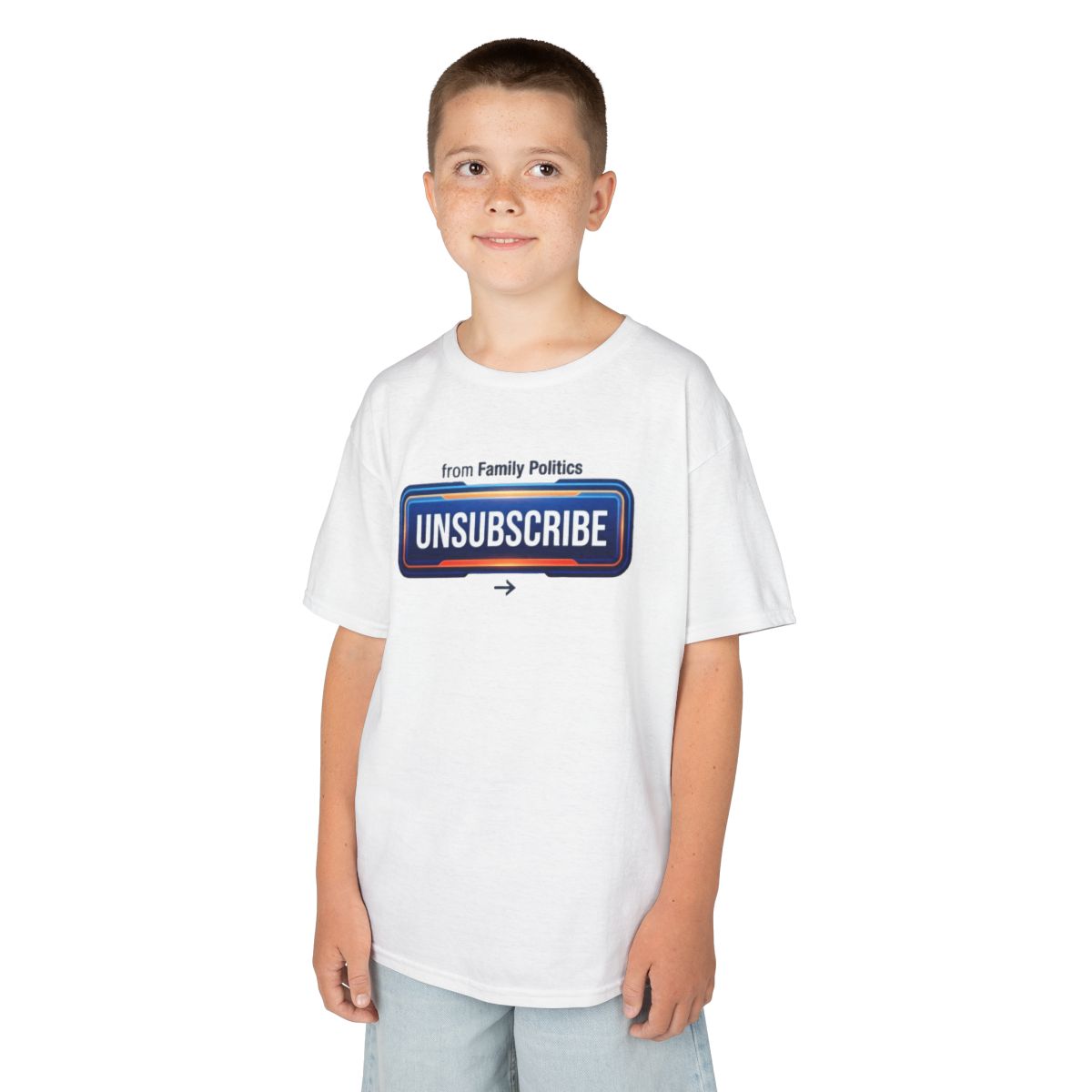 Color: White | Unsubscribe From Family Politics Kids Tee