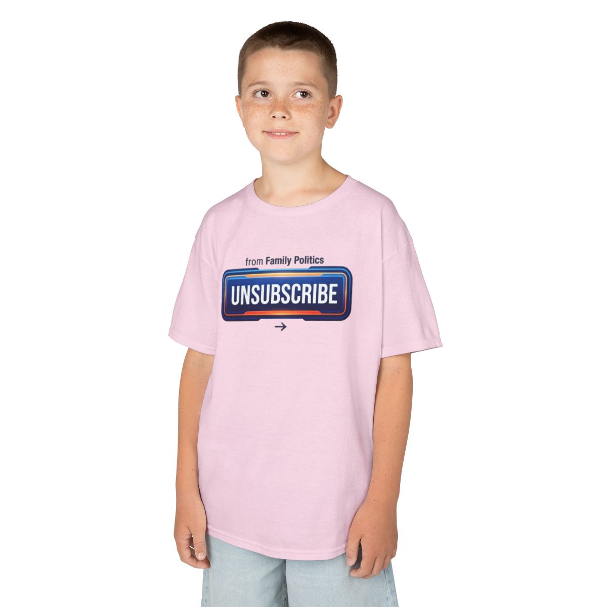 Color: Light Pink | Unsubscribe From Family Politics Kids Tee