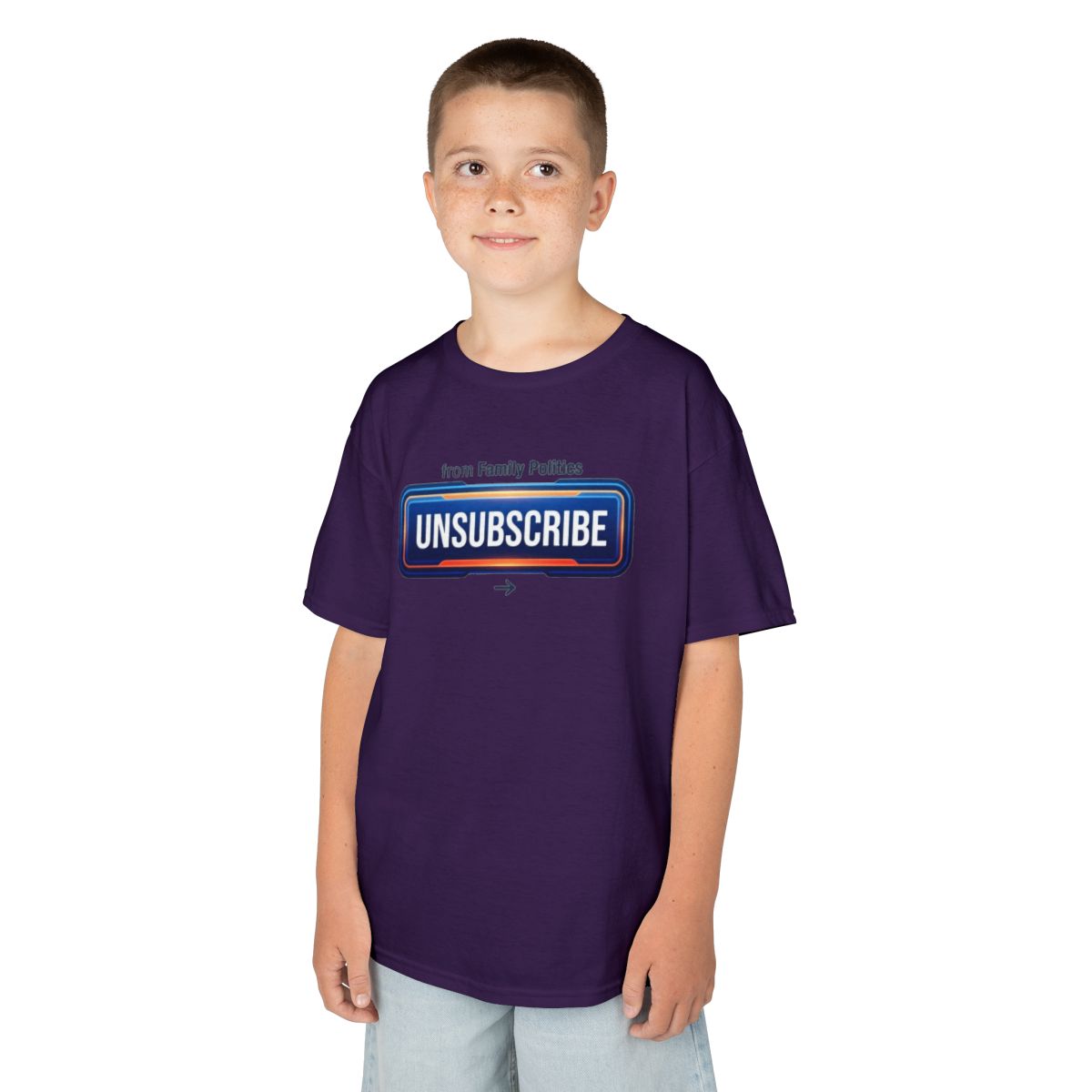 Color: Purple | Unsubscribe From Family Politics Kids Tee