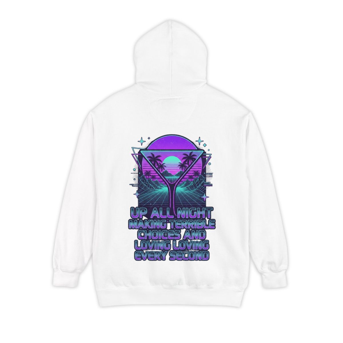 Color: White | Up All Night Garment-Dyed Hoodie
