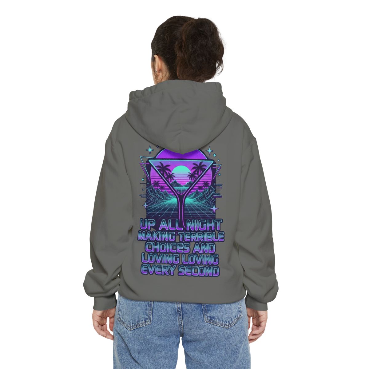 Color: Grey | Up All Night Garment-Dyed Hoodie