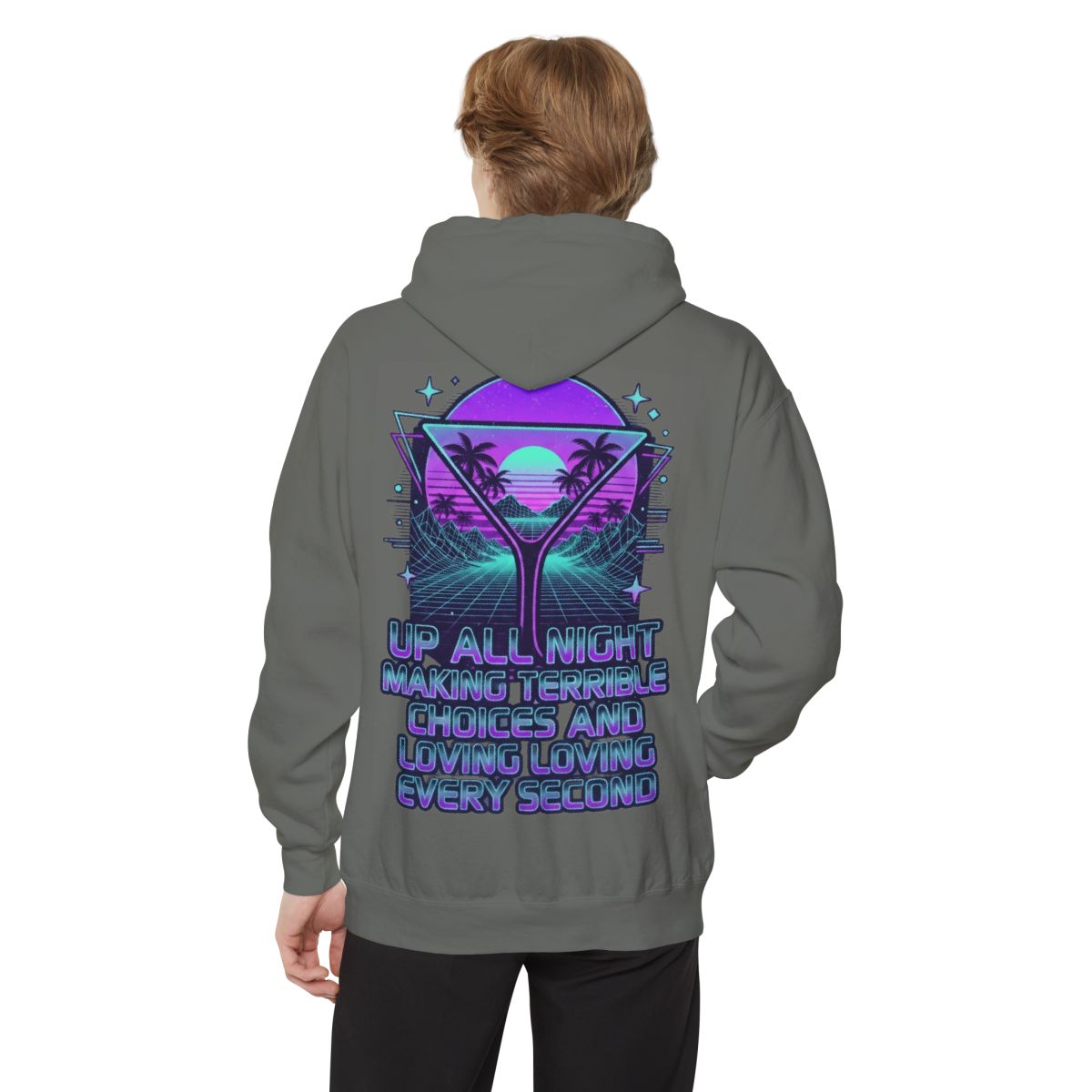 Color: Grey | Up All Night Garment-Dyed Hoodie