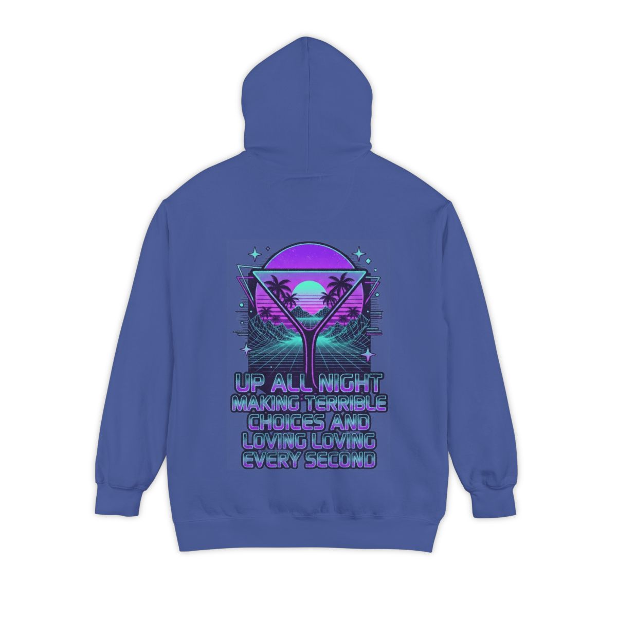 Color: Flo Blue | Up All Night Garment-Dyed Hoodie