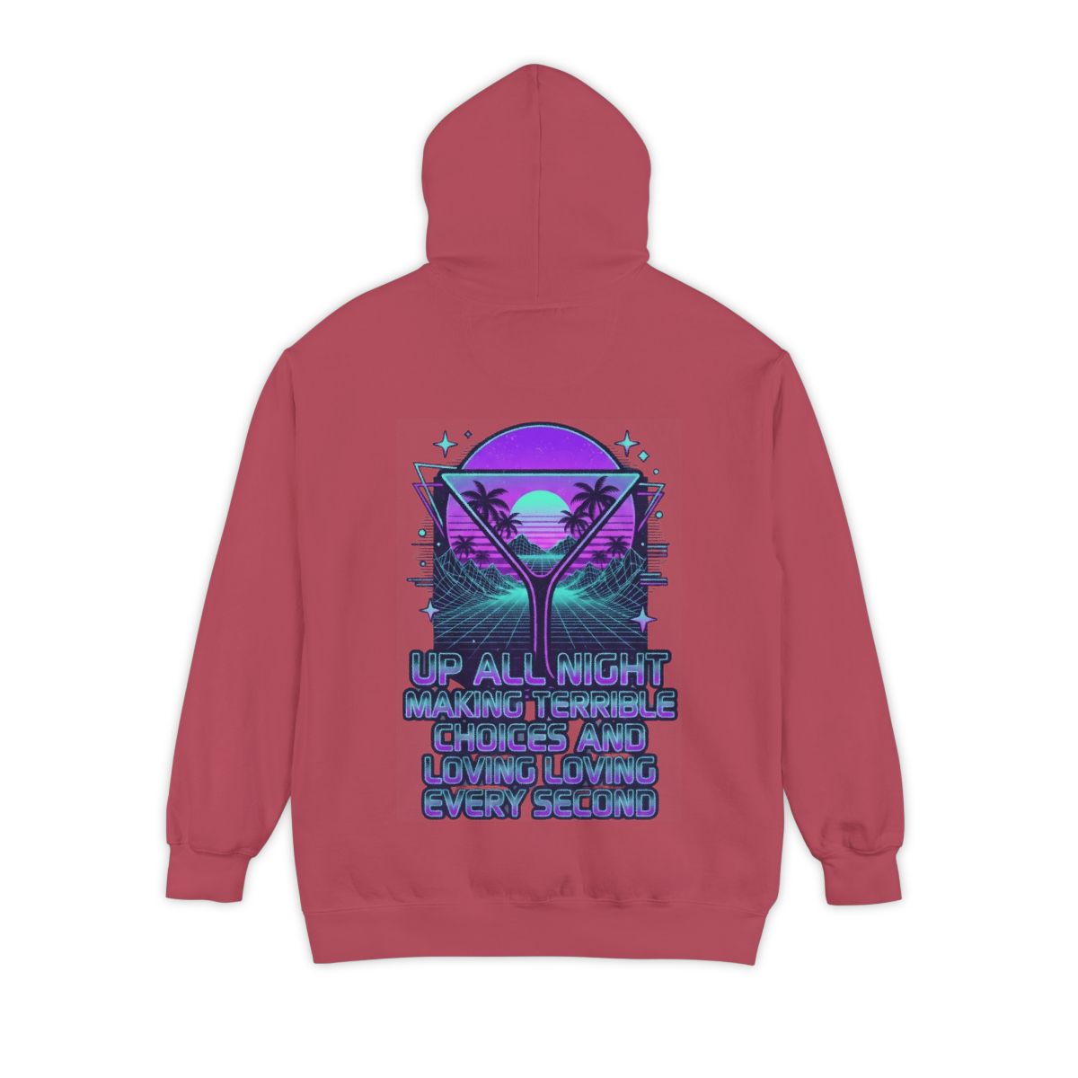 Color: Crimson | Up All Night Garment-Dyed Hoodie