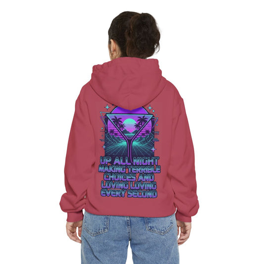 Color: Crimson | Up All Night Garment-Dyed Hoodie