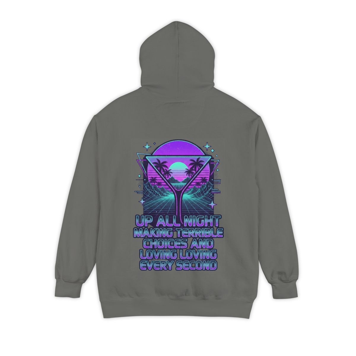 Color: Grey | Up All Night Garment-Dyed Hoodie