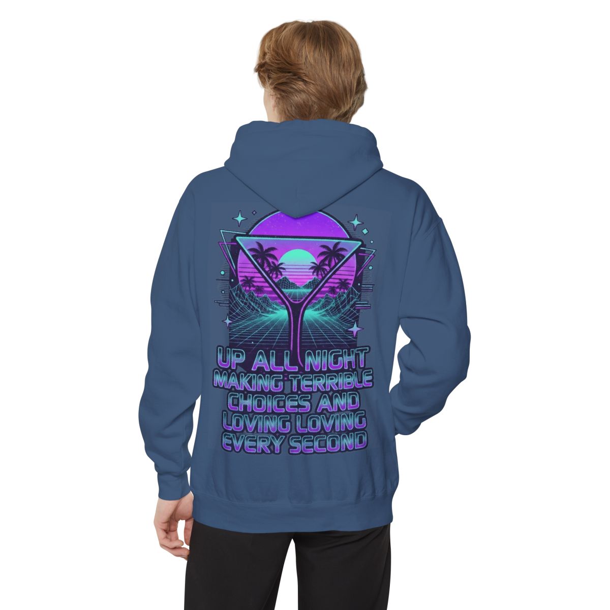 Color: True Navy | Up All Night Garment-Dyed Hoodie