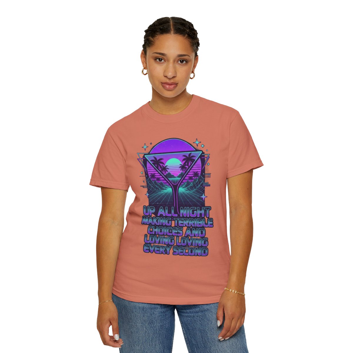 Color: Terracotta | Up All Night Unisex Garment-Dyed Tee