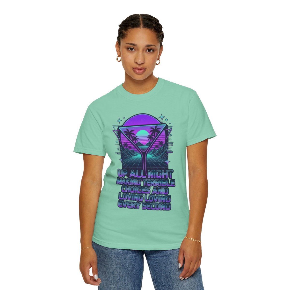 Color: Island Reef | Up All Night Unisex Garment-Dyed Tee