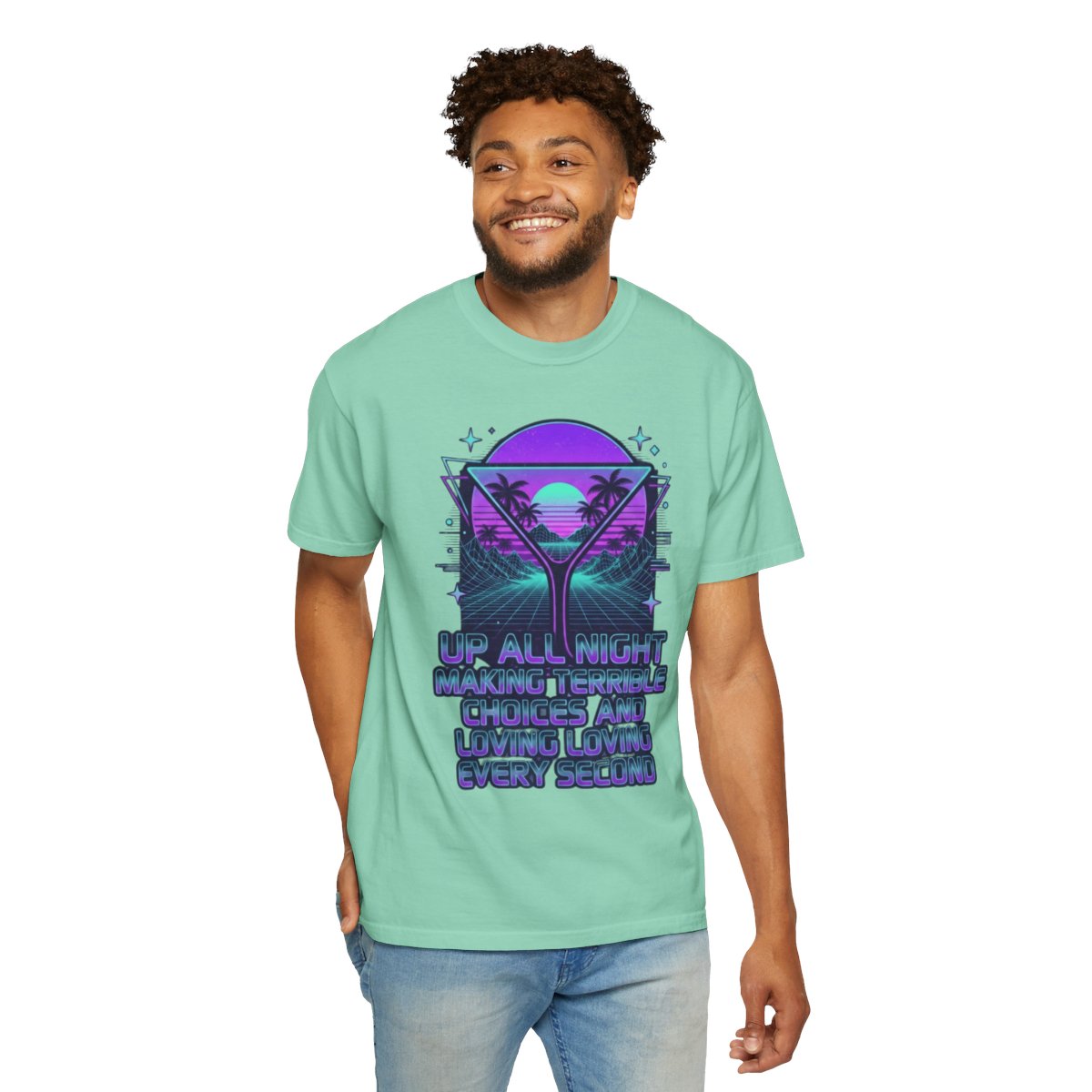 Color: Island Reef | Up All Night Unisex Garment-Dyed Tee