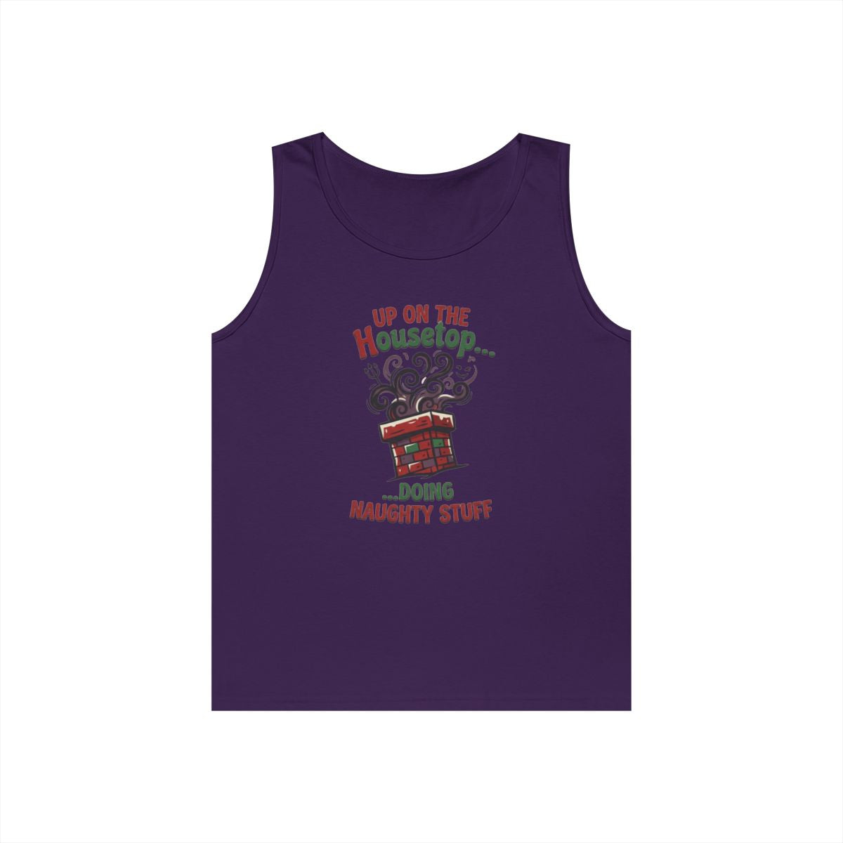 Color: Purple | Up On The Housetop Doing Naughty Stuff Tank Top