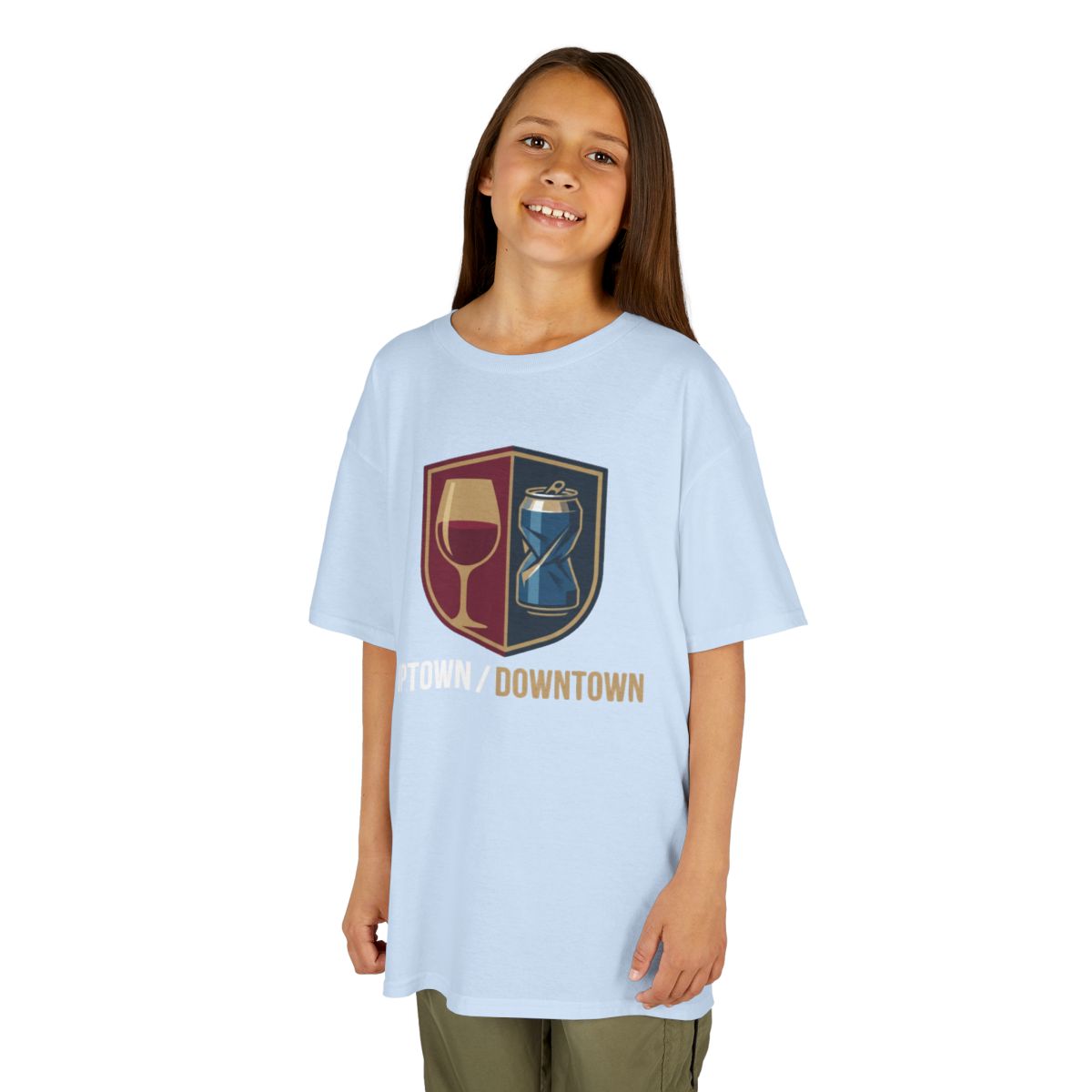 Color: Light Blue | Uptown-Downtown Kids Tee