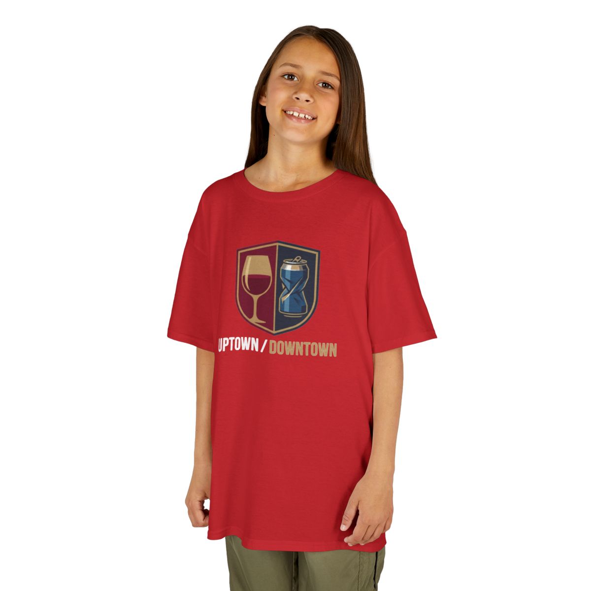 Color: Red | Uptown-Downtown Kids Tee