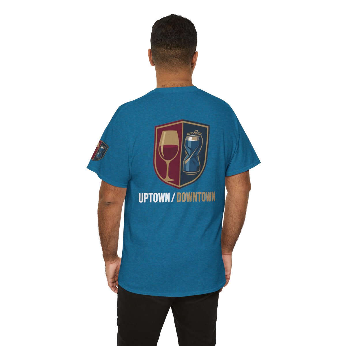 Color: Antique Sapphire | Uptown-Downtown Premium Graphic Tee