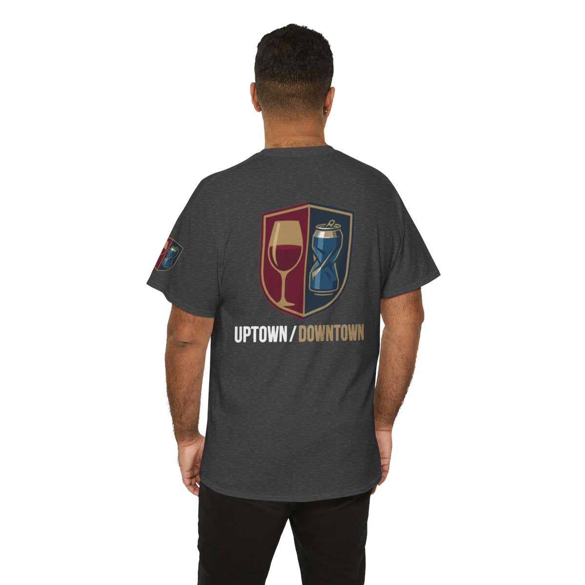 Color: Dark Heather | Uptown-Downtown Premium Graphic Tee