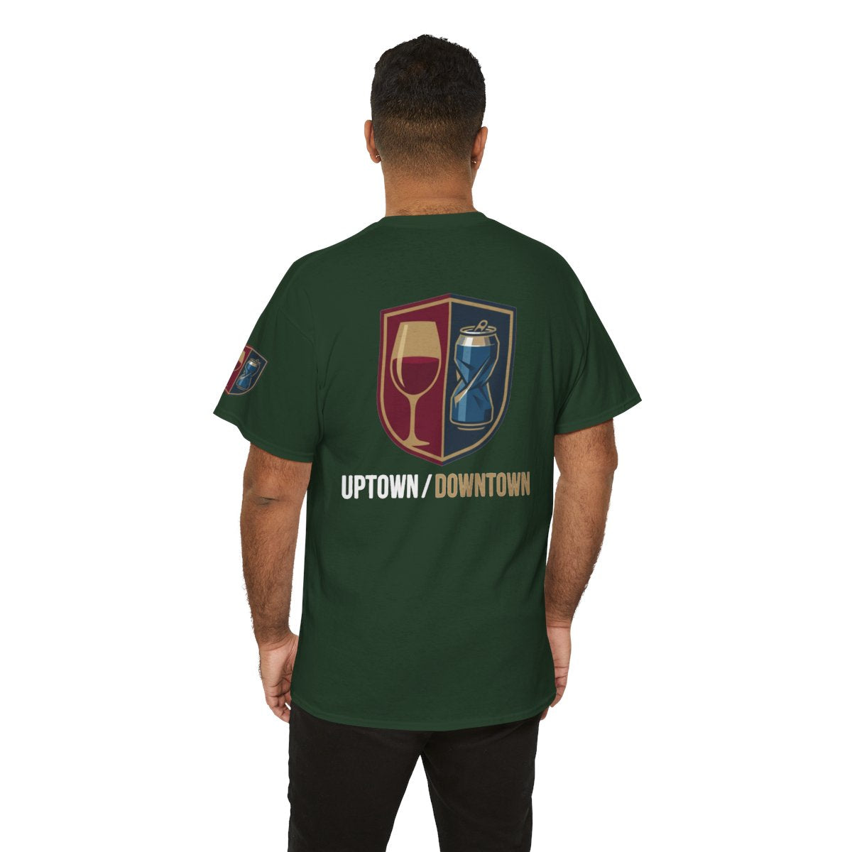 Color: Forest Green | Uptown-Downtown Premium Graphic Tee