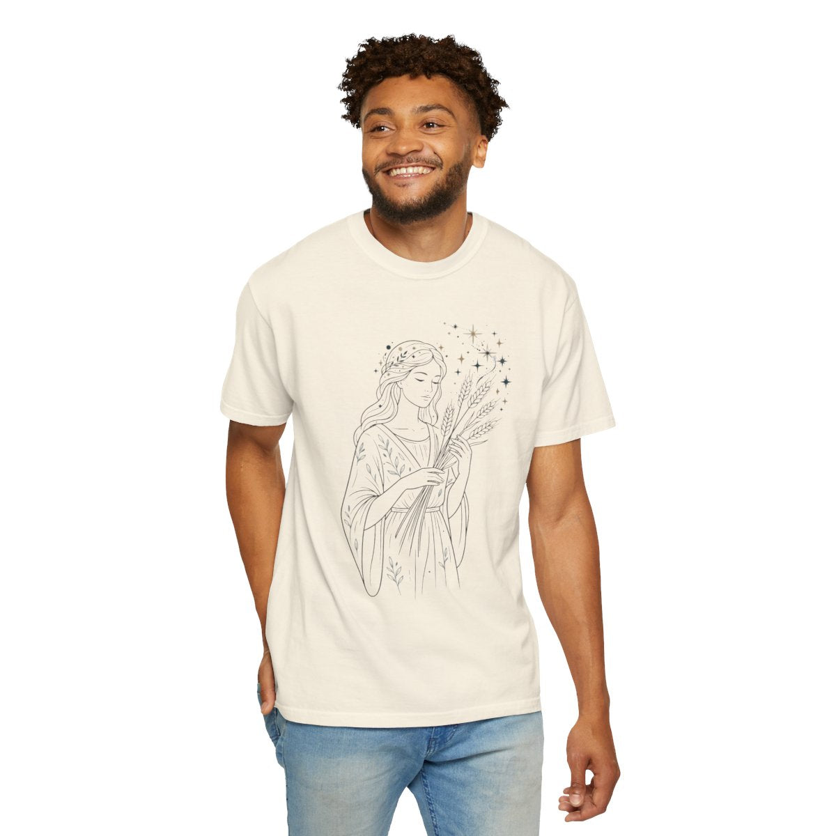 Color: Ivory | Virgo The Wheat Maiden Unisex Garment-Dyed Tee