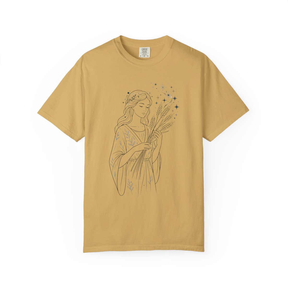 Color: Mustard | Virgo The Wheat Maiden Unisex Garment-Dyed Tee