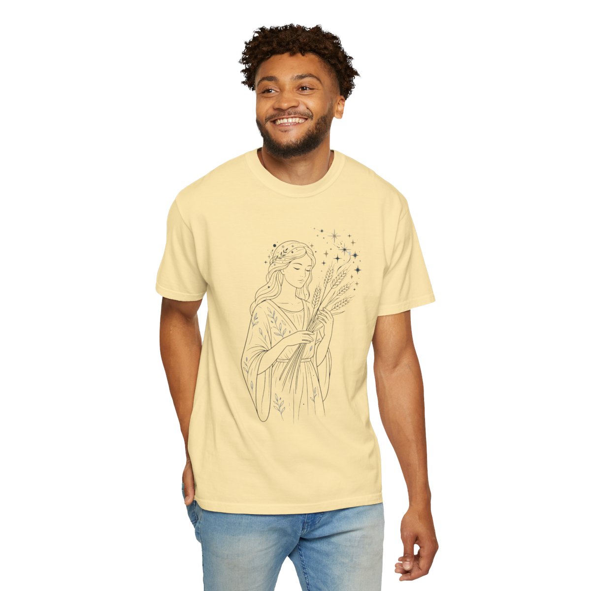 Color: Banana | Virgo The Wheat Maiden Unisex Garment-Dyed Tee