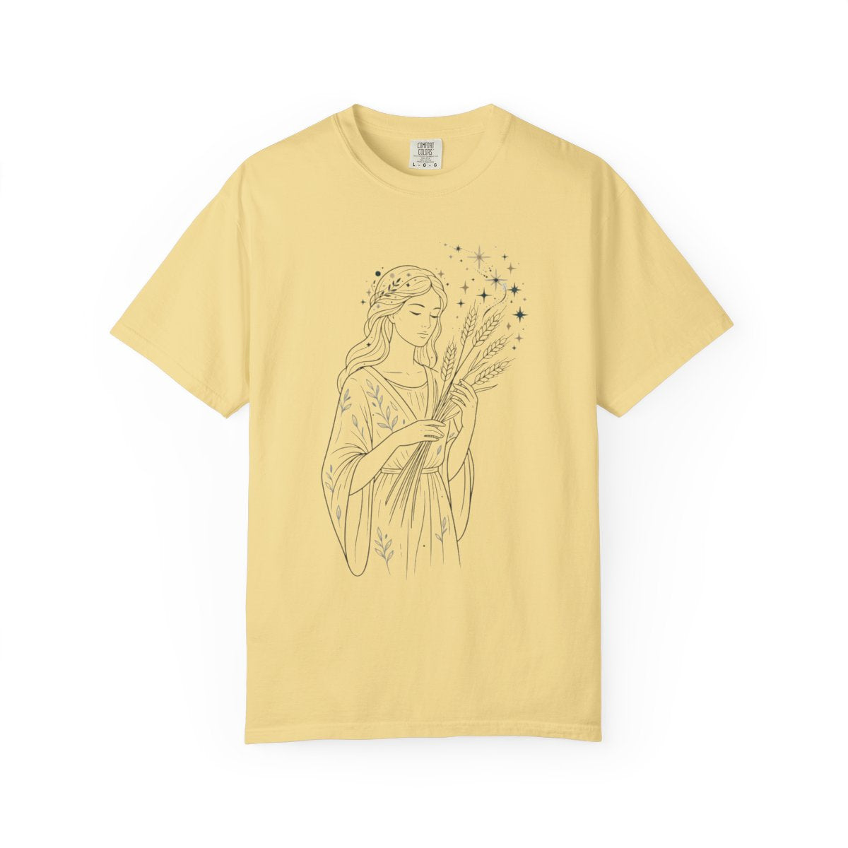 Color: Butter | Virgo The Wheat Maiden Unisex Garment-Dyed Tee