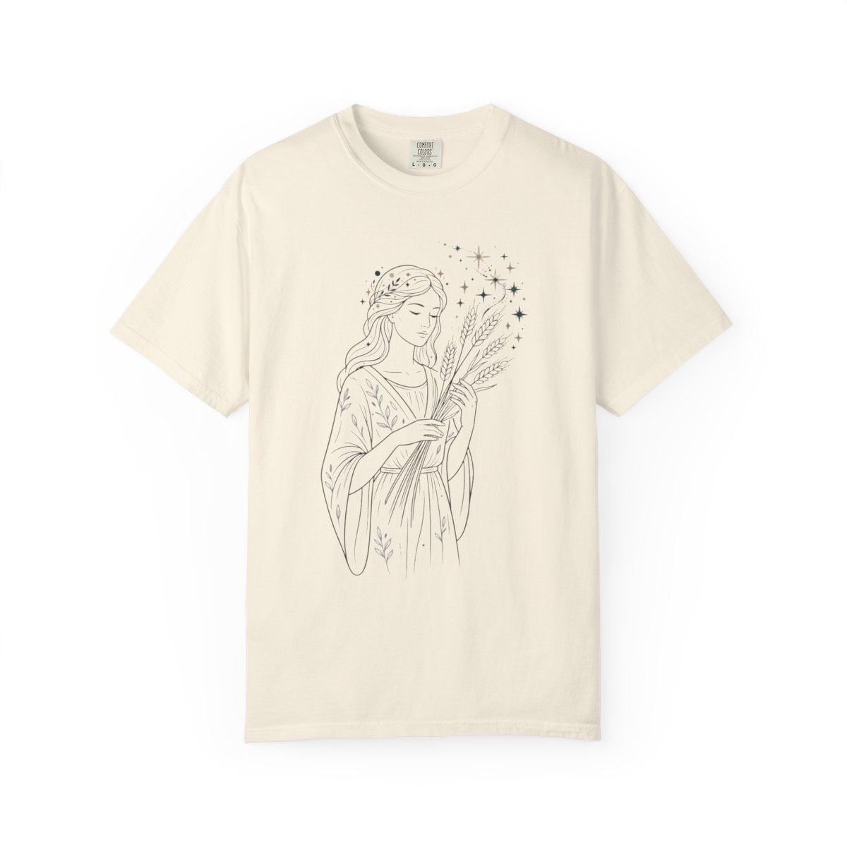 Color: Ivory | Virgo The Wheat Maiden Unisex Garment-Dyed Tee