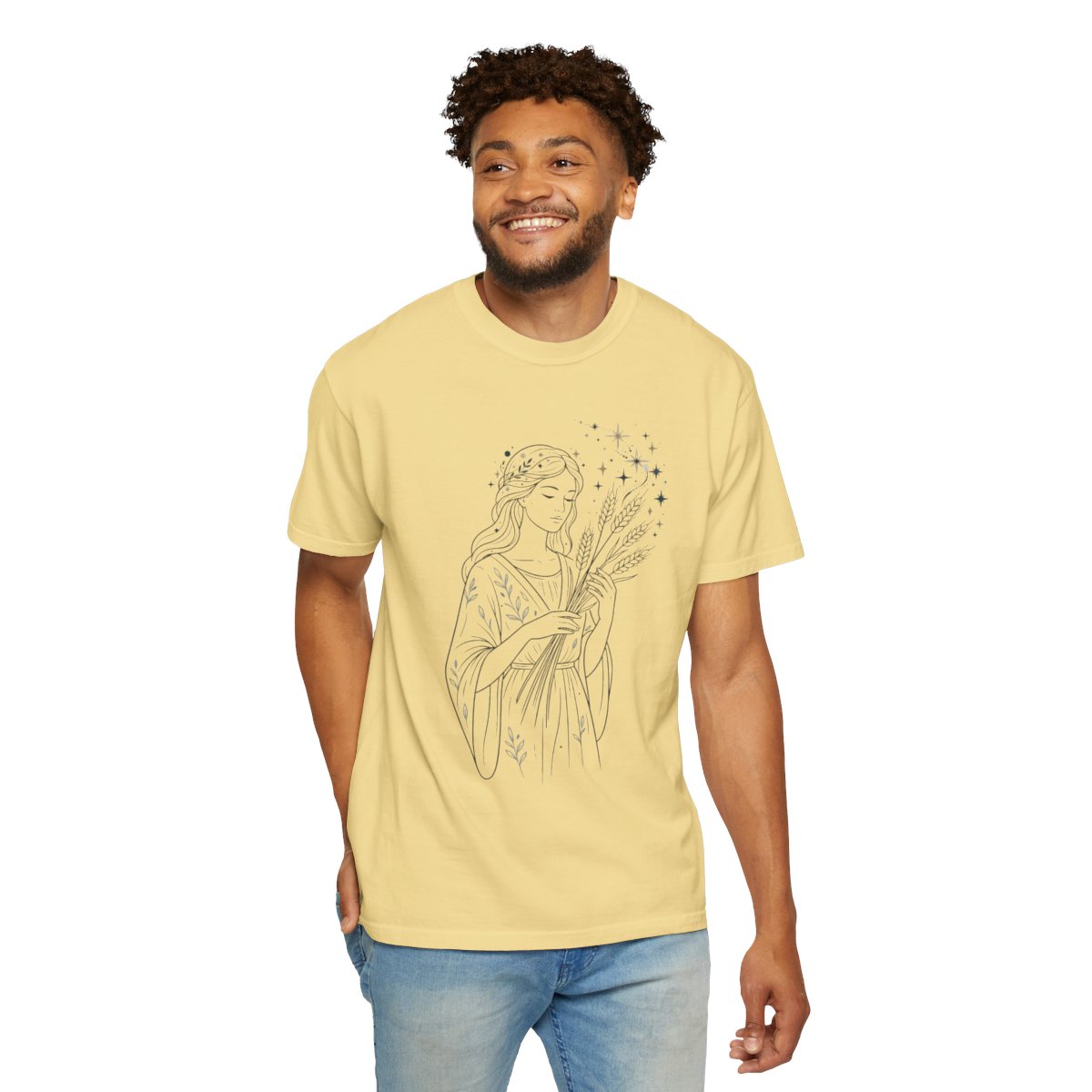 Color: Butter | Virgo The Wheat Maiden Unisex Garment-Dyed Tee