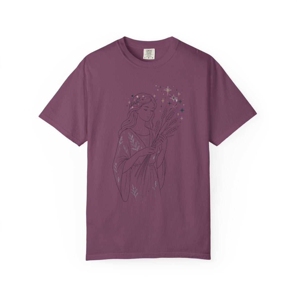 Color: Berry | Virgo The Wheat Maiden Unisex Garment-Dyed Tee
