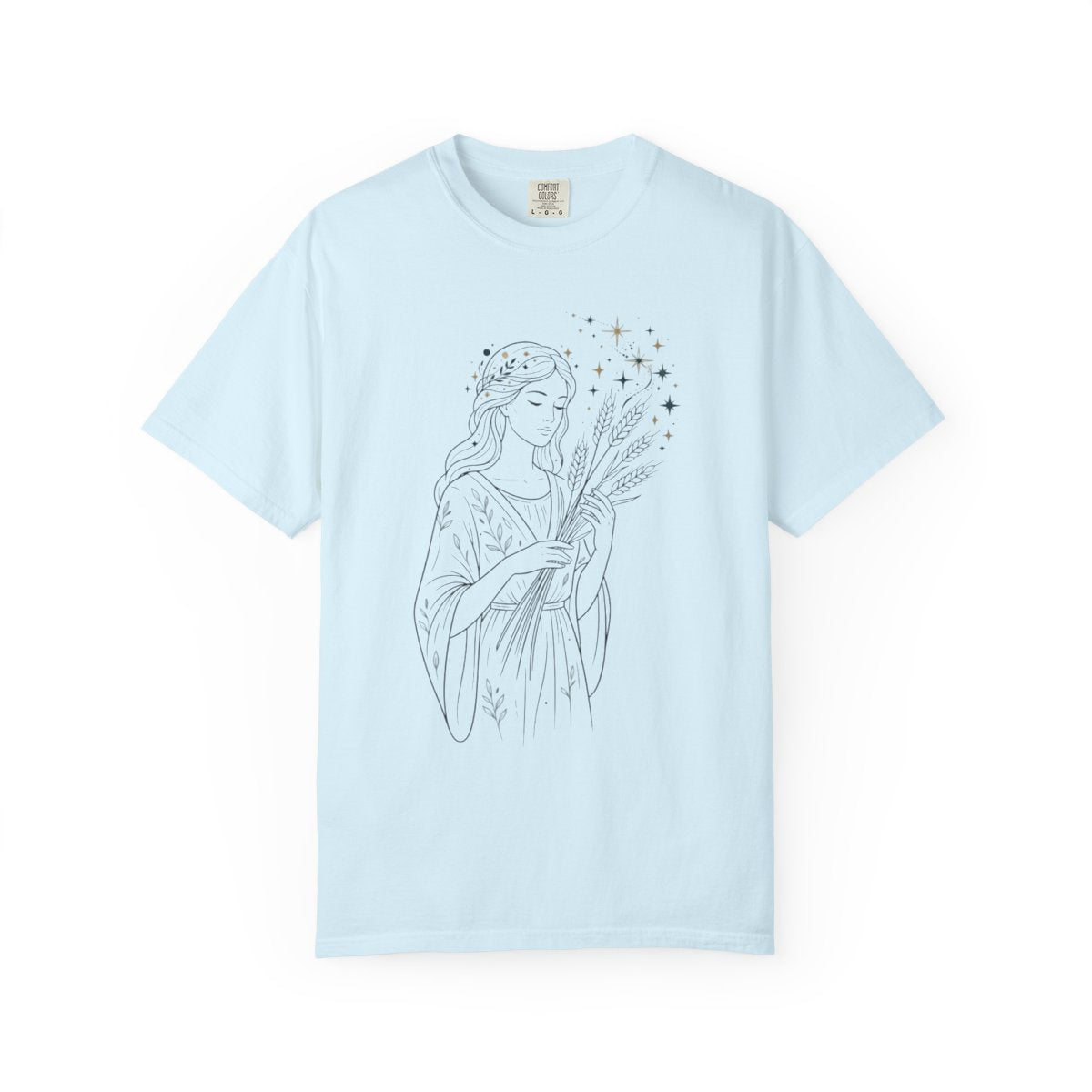 Color: Chambray | Virgo The Wheat Maiden Unisex Garment-Dyed Tee