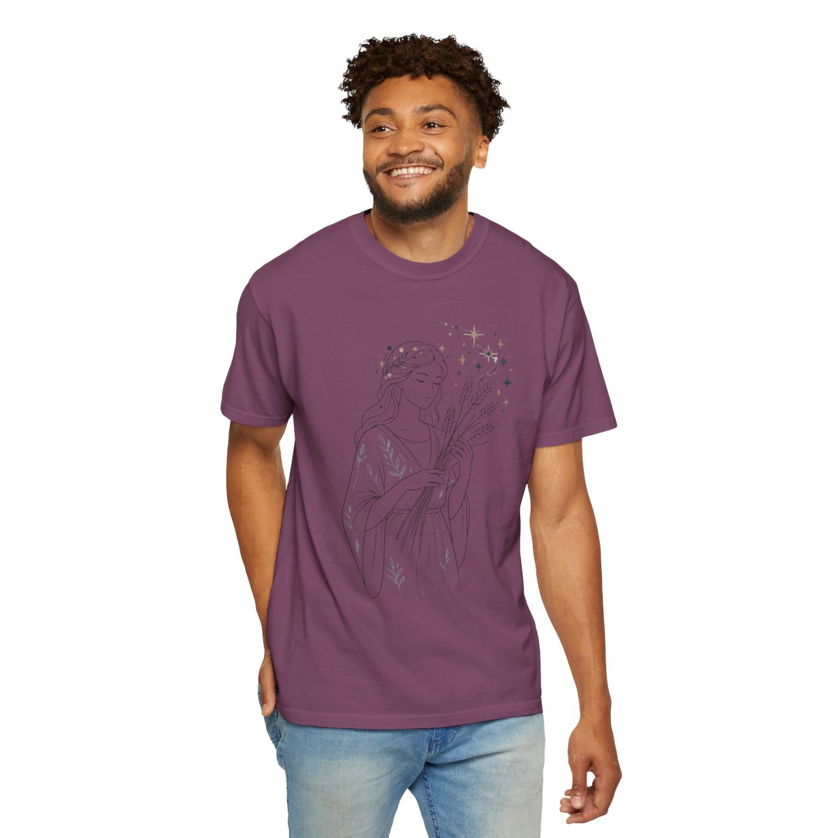 Color: Berry | Virgo The Wheat Maiden Unisex Garment-Dyed Tee