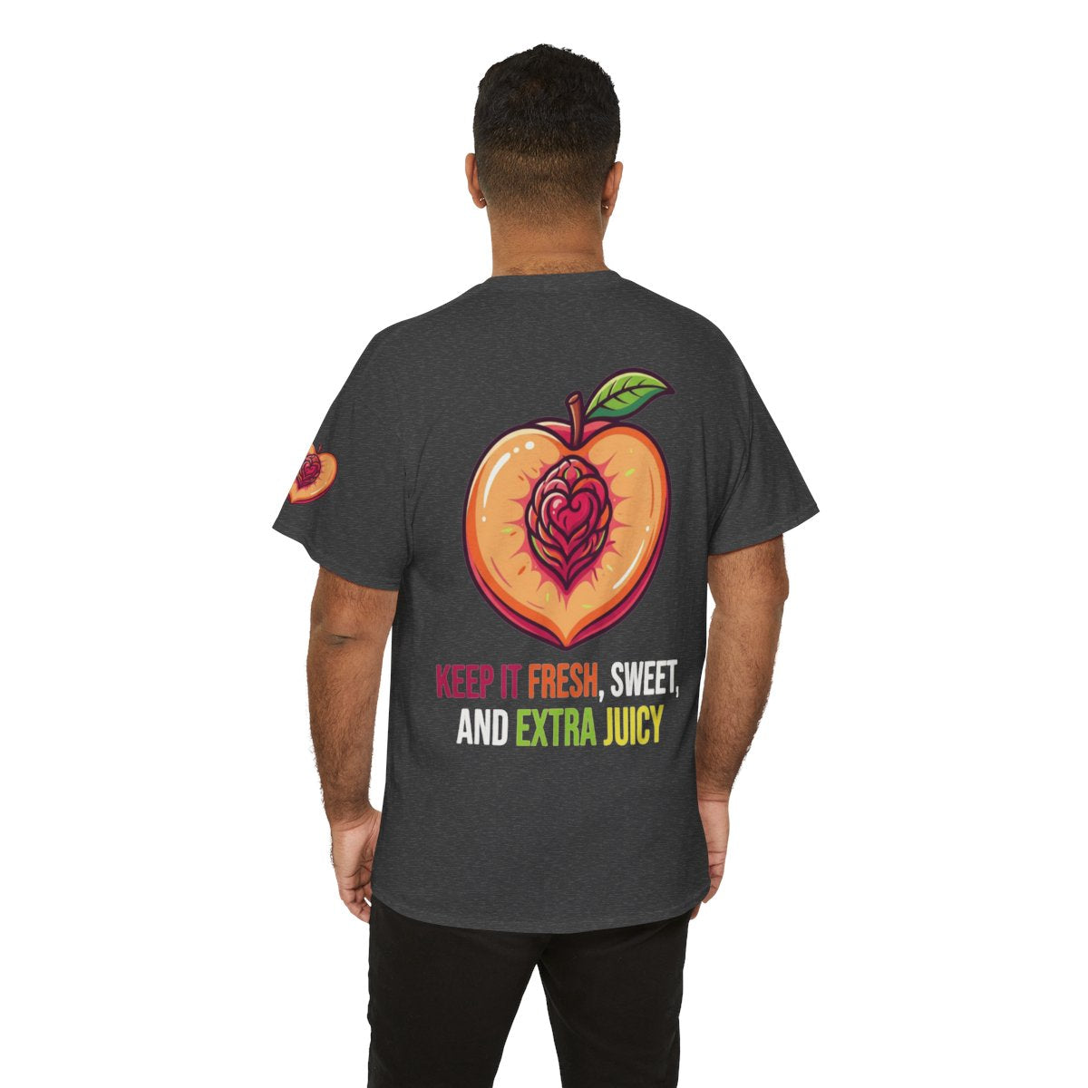 Color: Dark Heather | Warm Sweet Juicy Premium Graphic Tee