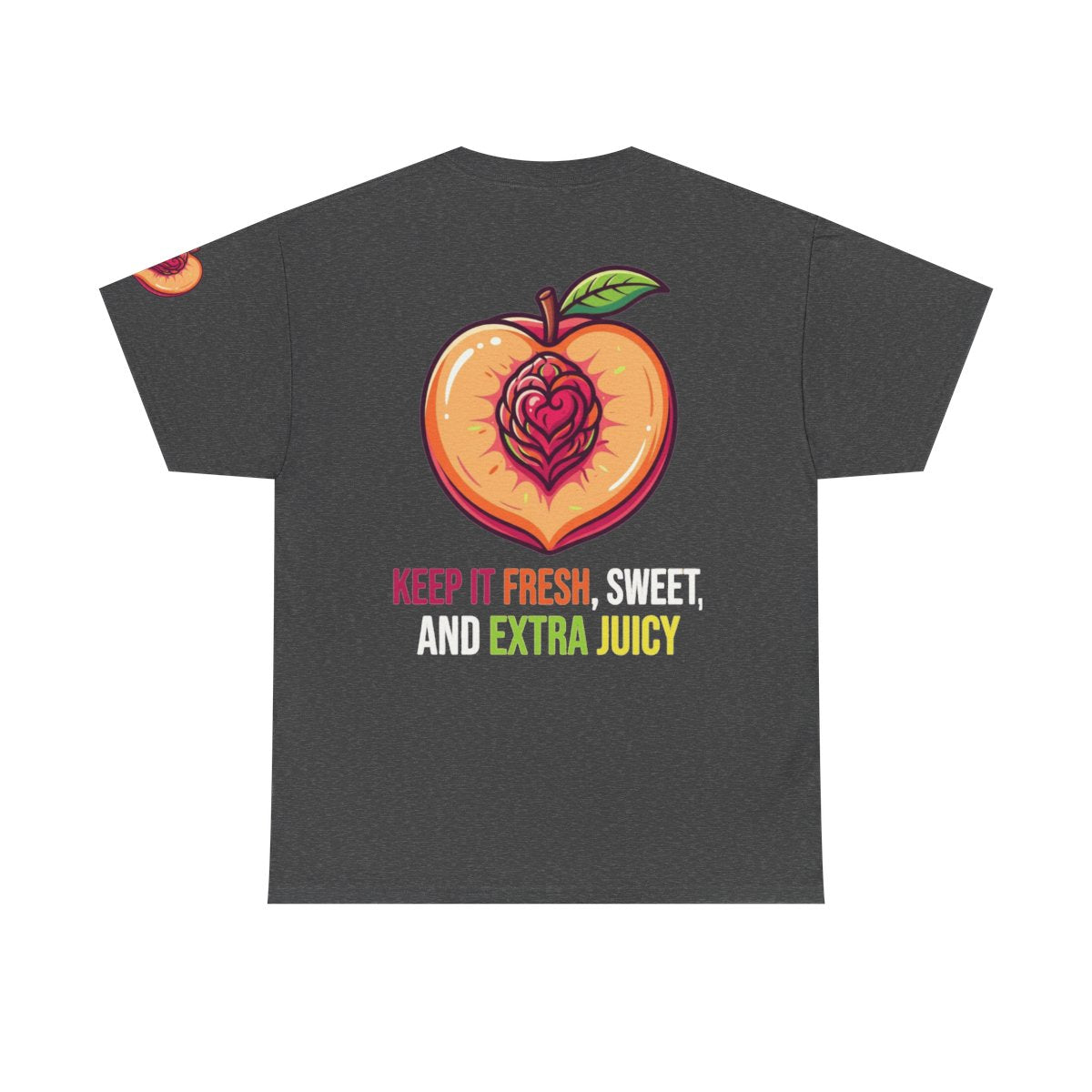 Color: Dark Heather | Warm Sweet Juicy Premium Graphic Tee