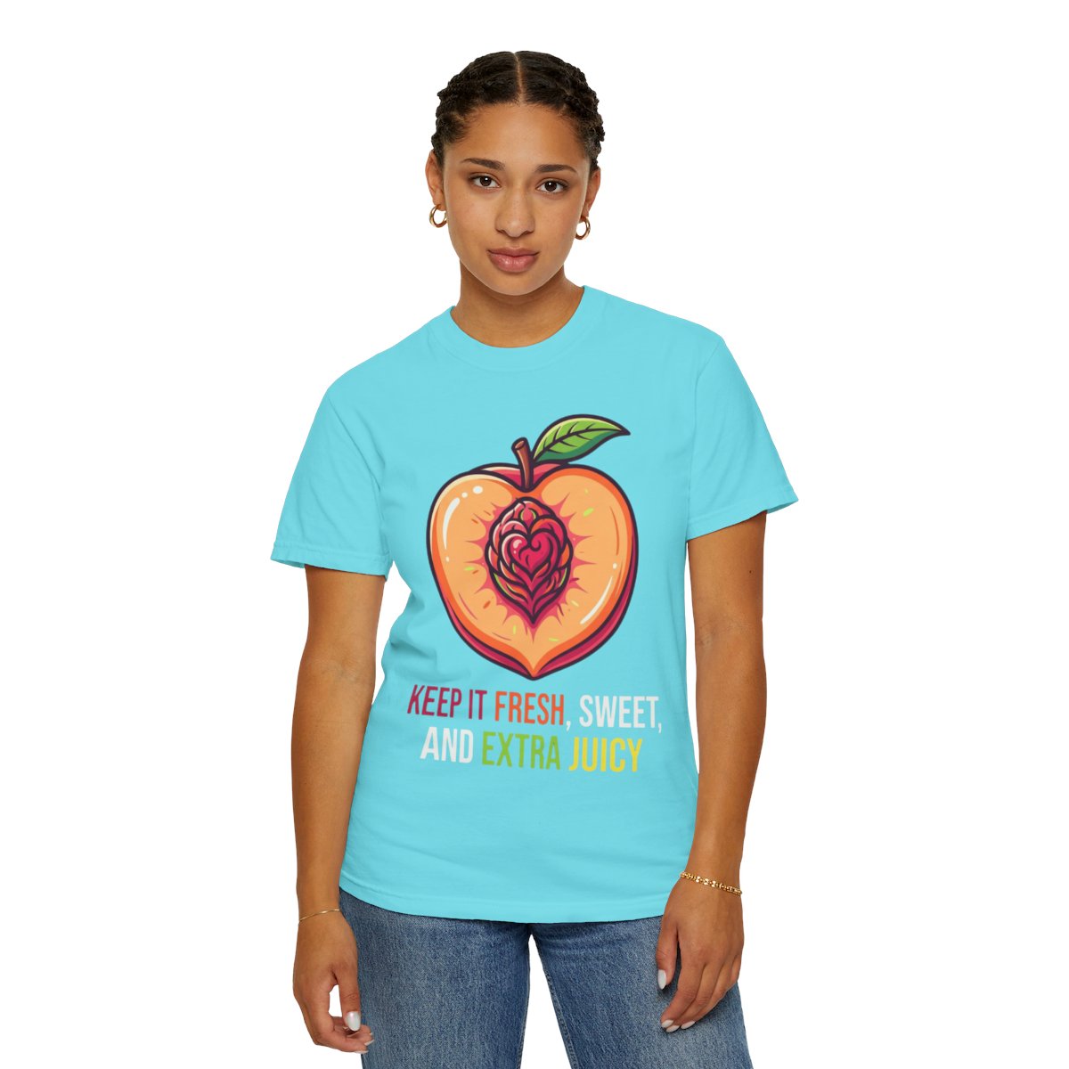Color: Lagoon Blue | Warm Sweet Juicy Unisex Garment-Dyed Tee