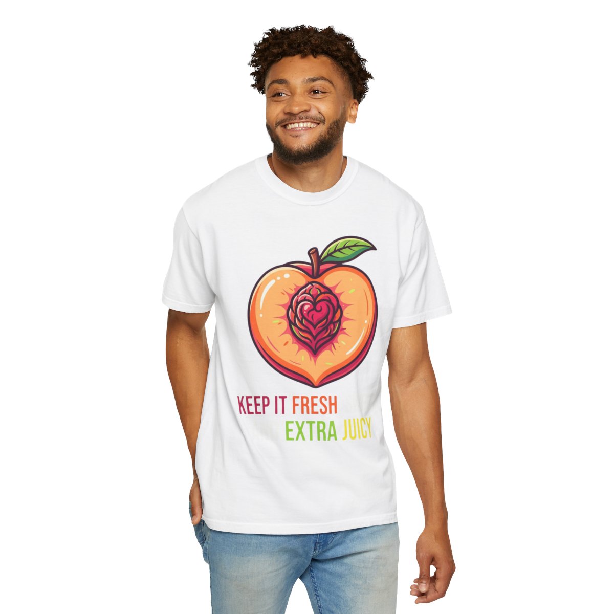 Color: White | Warm Sweet Juicy Unisex Garment-Dyed Tee