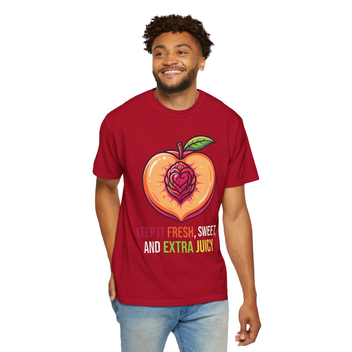 Color: Red | Warm Sweet Juicy Unisex Garment-Dyed Tee