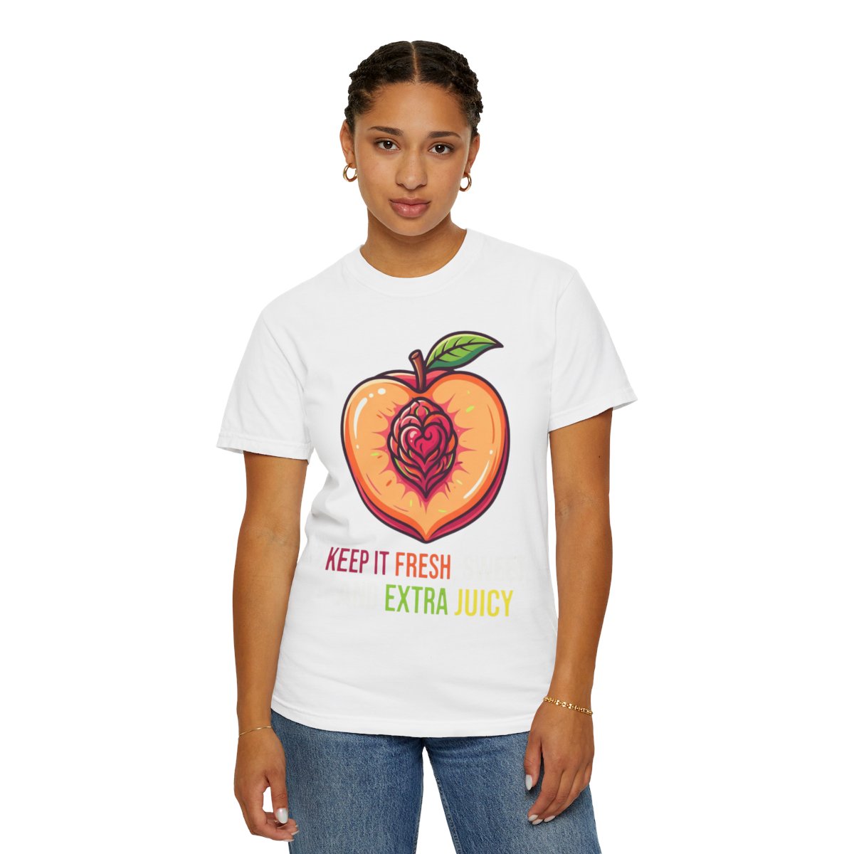 Color: White | Warm Sweet Juicy Unisex Garment-Dyed Tee