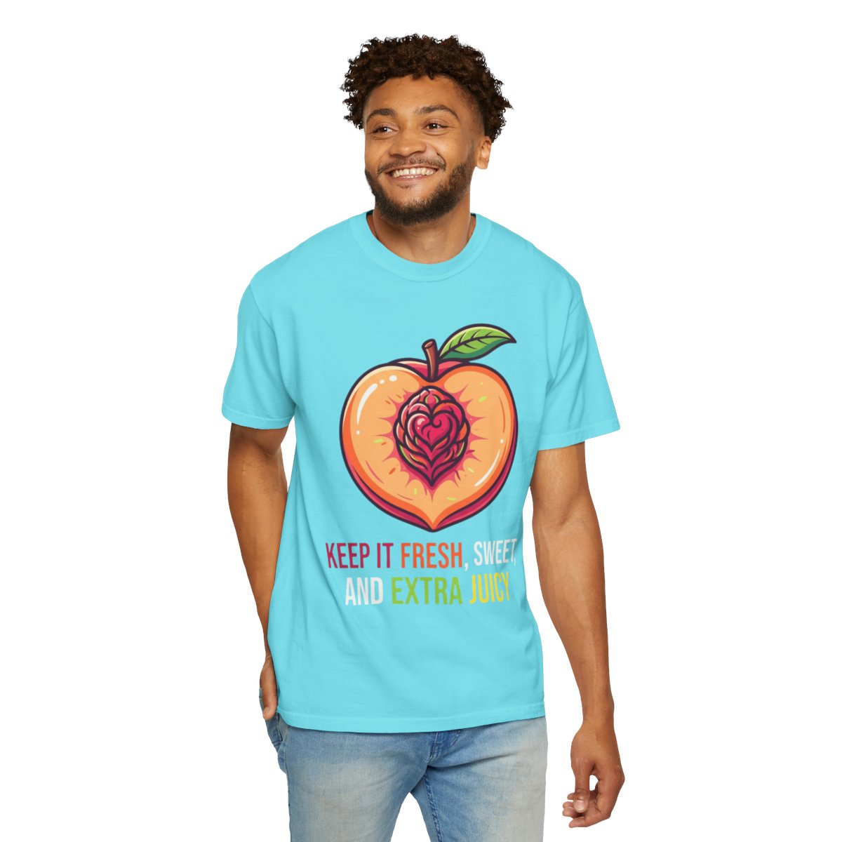 Color: Lagoon Blue | Warm Sweet Juicy Unisex Garment-Dyed Tee