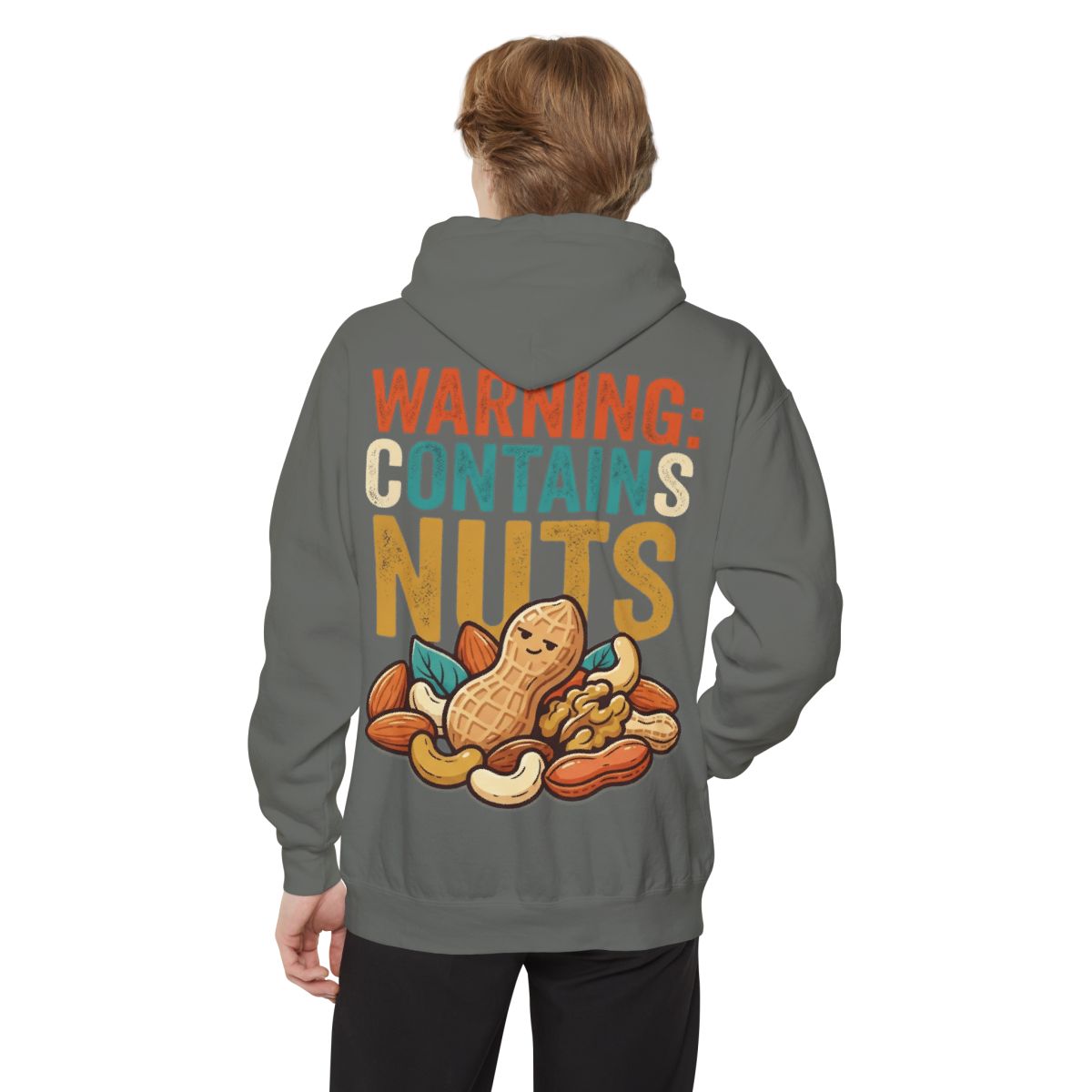 Color: Grey | Warning Contains Nuts Garment-Dyed Hoodie