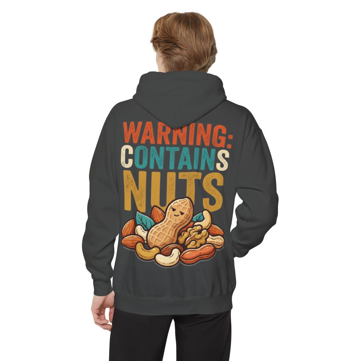 Color: Pepper | Warning Contains Nuts Garment-Dyed Hoodie