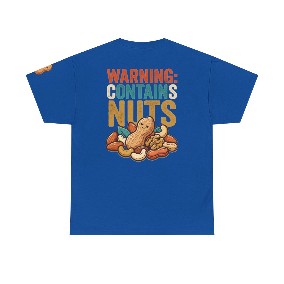 Color: Royal | Warning Contains Nuts Premium Graphic Tee