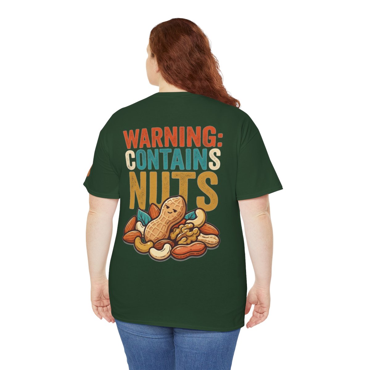 Color: Forest Green | Warning Contains Nuts Premium Graphic Tee