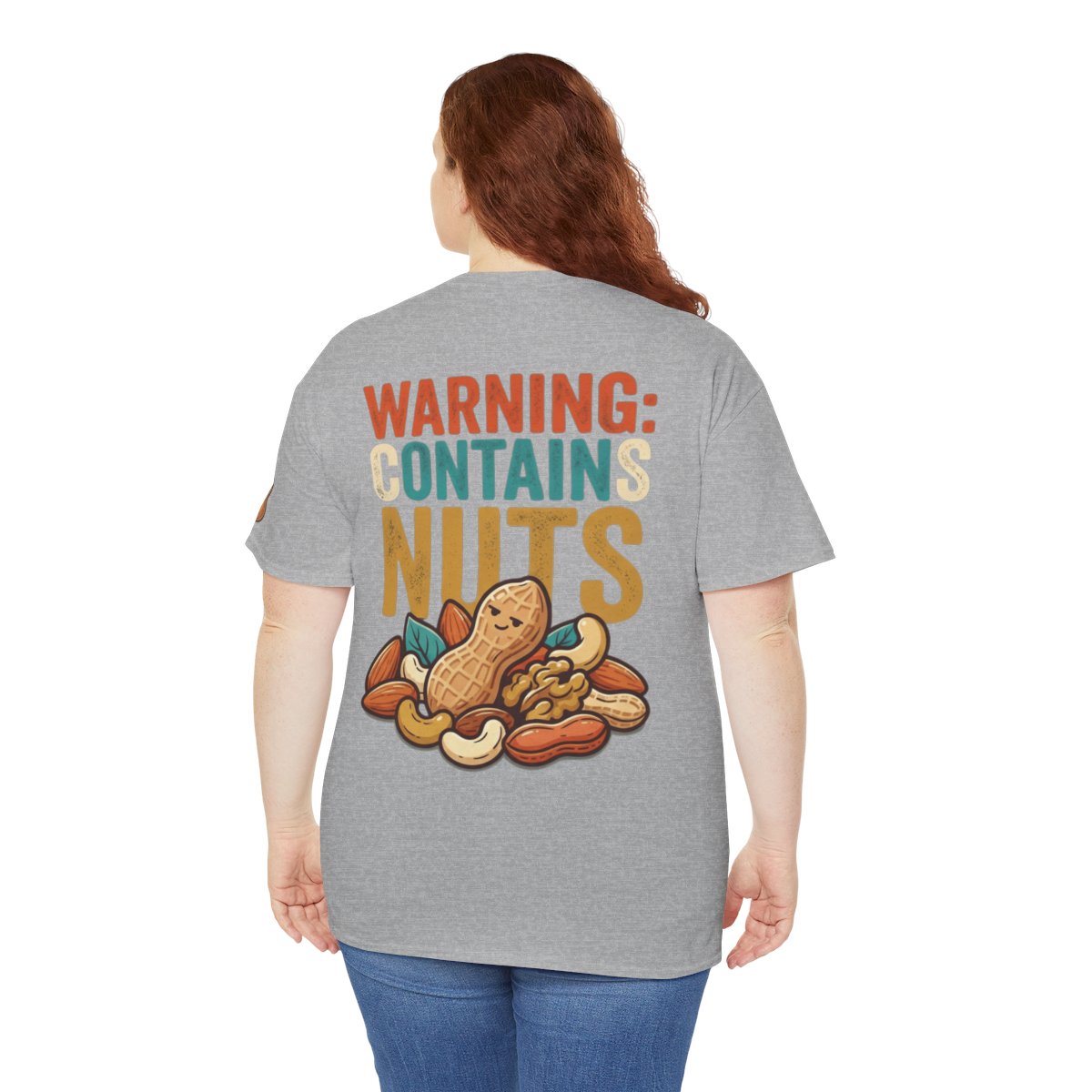 Color: Sport Grey | Warning Contains Nuts Premium Graphic Tee