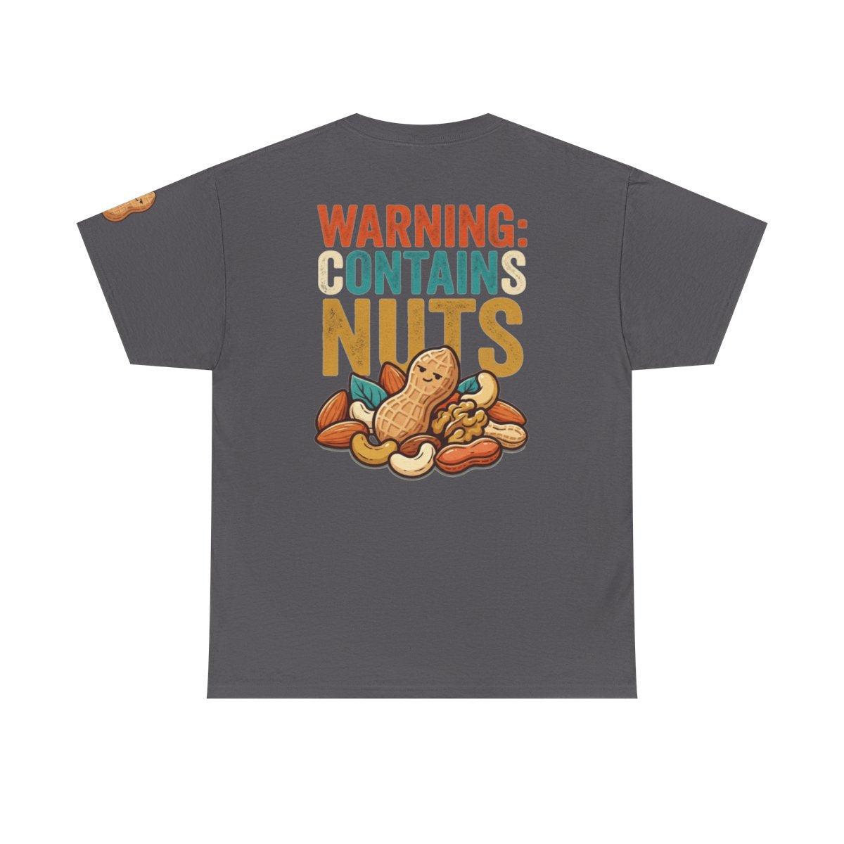 Color: Charcoal | Warning Contains Nuts Premium Graphic Tee