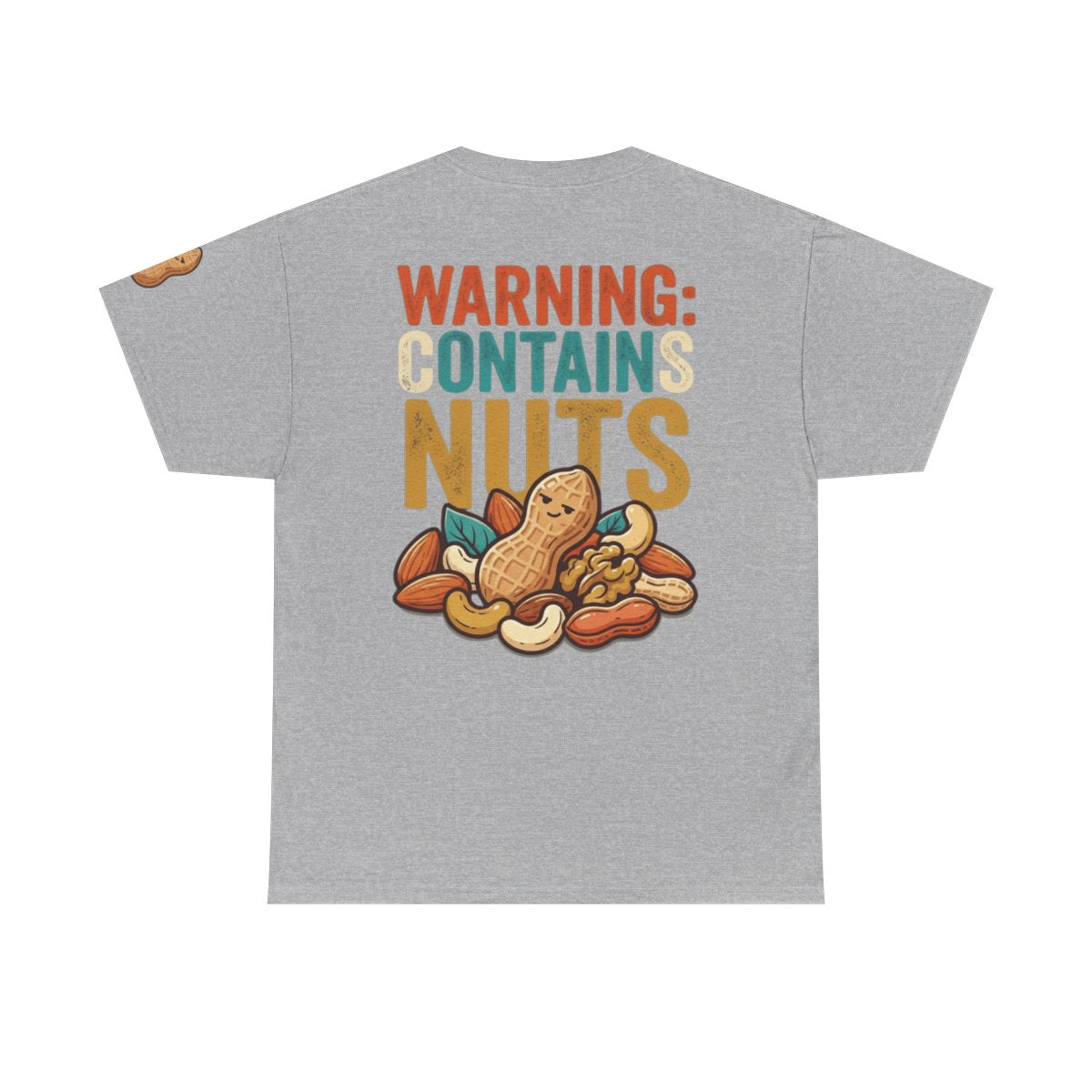 Color: Sport Grey | Warning Contains Nuts Premium Graphic Tee