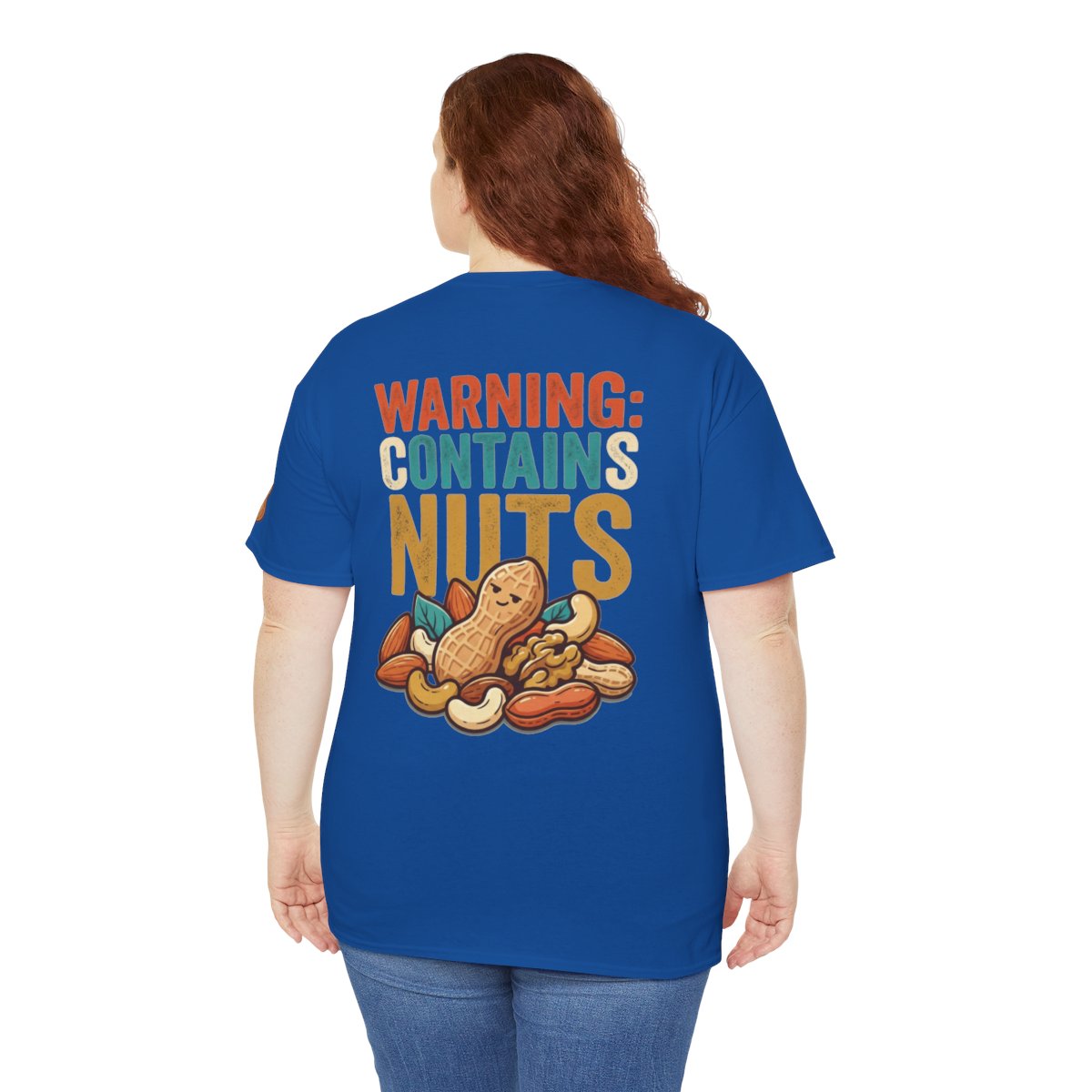 Color: Royal | Warning Contains Nuts Premium Graphic Tee