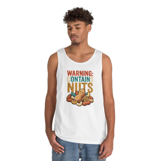 Color: White | Warning Contains Nuts Tank Top