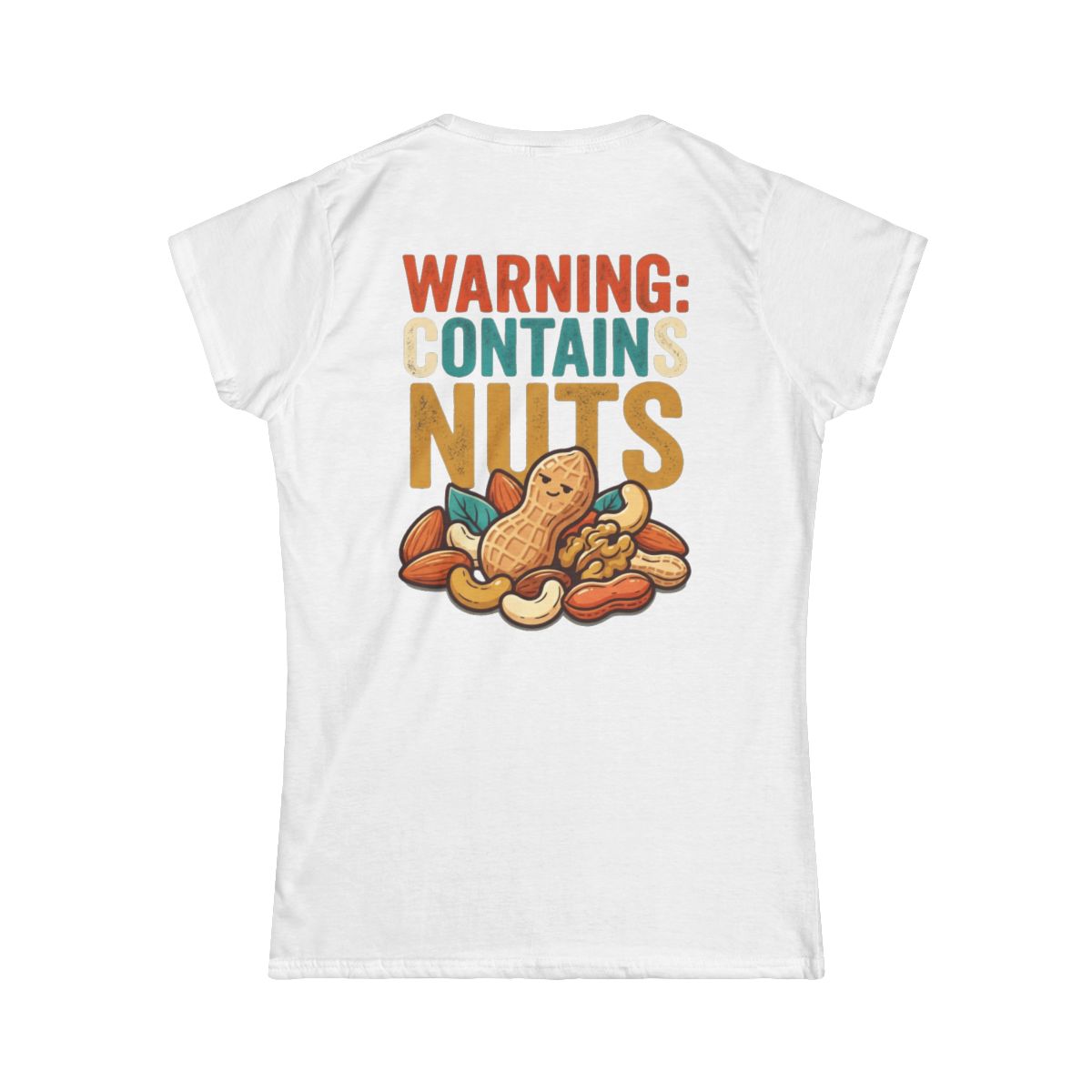 Color: White | Warning Contains Nuts Women's Tee