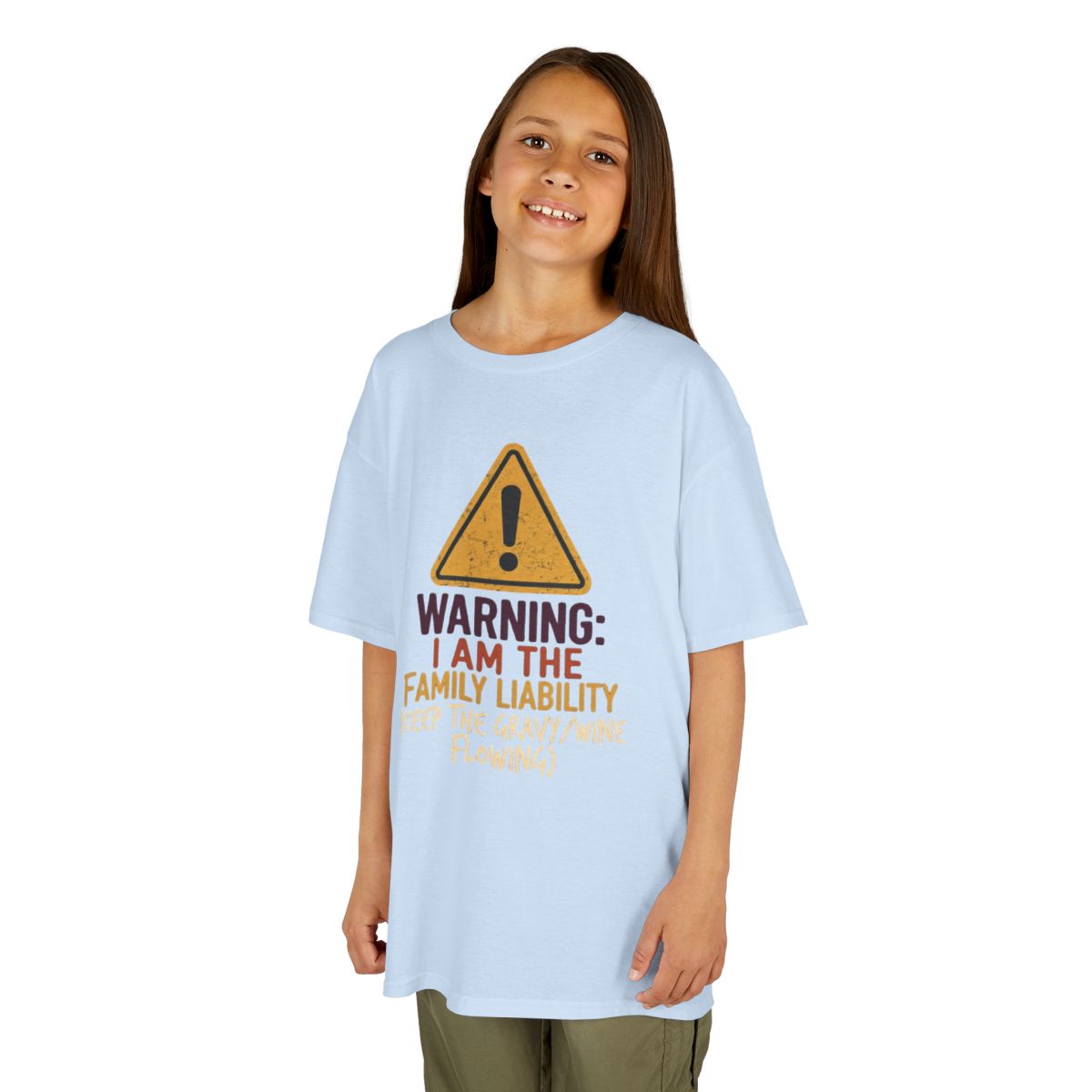 Color: Light Blue | Warning I am The Family Liability Kids Tee